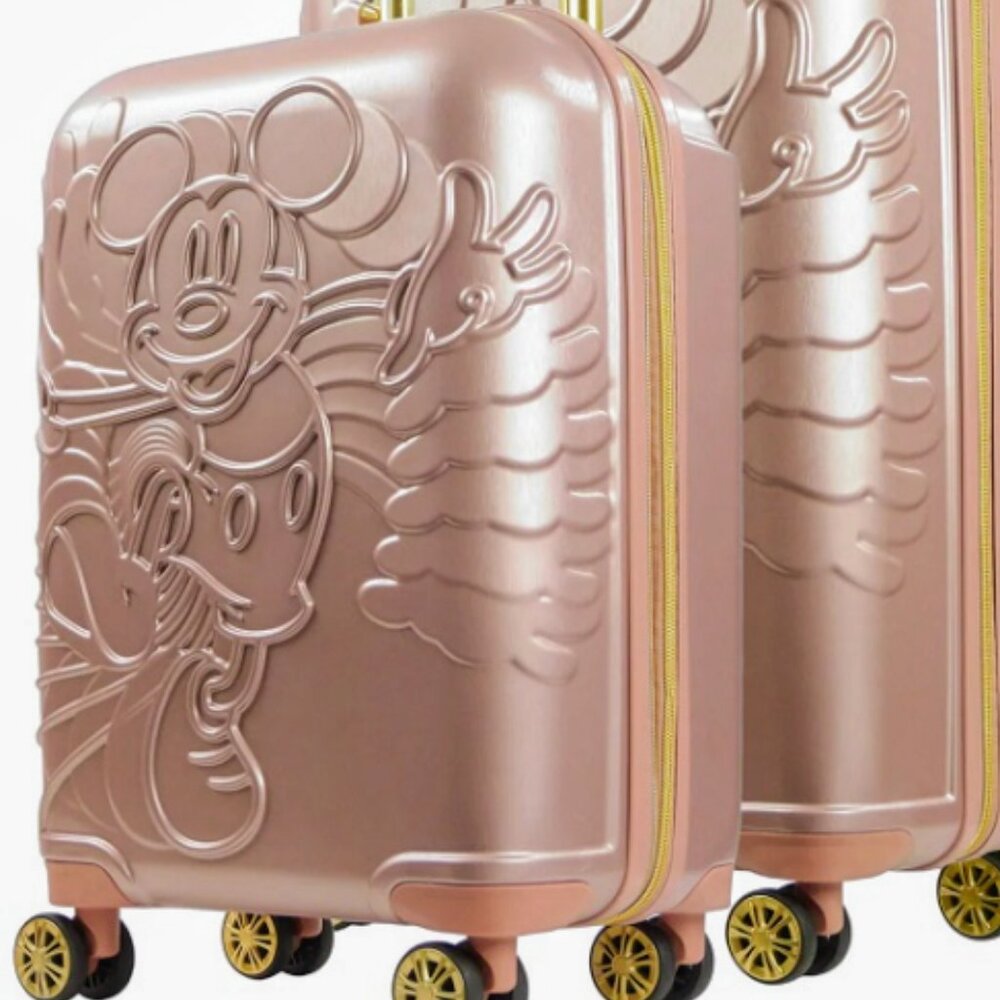 NWT SMALL 21 INCH ROSE GOLD/ FUL Disney Mickey Mouse Rolling LUGGAGE